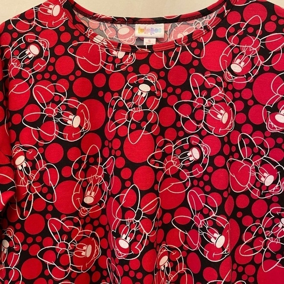 LULAROE Oversized Shirt / Top, Minnie Mouse, Disney, Size Small, Red Black White - Picture 2 of 6